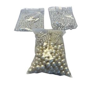 1lb of Faux Pearl Beads. White and Off White. Pre owned